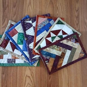 All Mug Rug Patterns Set 1 - Zip File Containing All My Mug Rug Patterns Made by Regular Piecing - No Paper Piecing