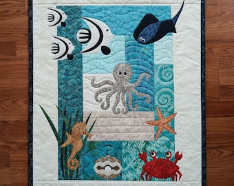 Seaside Wandbehang Muster - Ozean und Strand Thema gesteppter Wandbehang