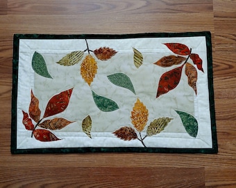 More Leaves Abound Table Runner Pattern -- Autumn and Fall Leaves Table Runner Pattern