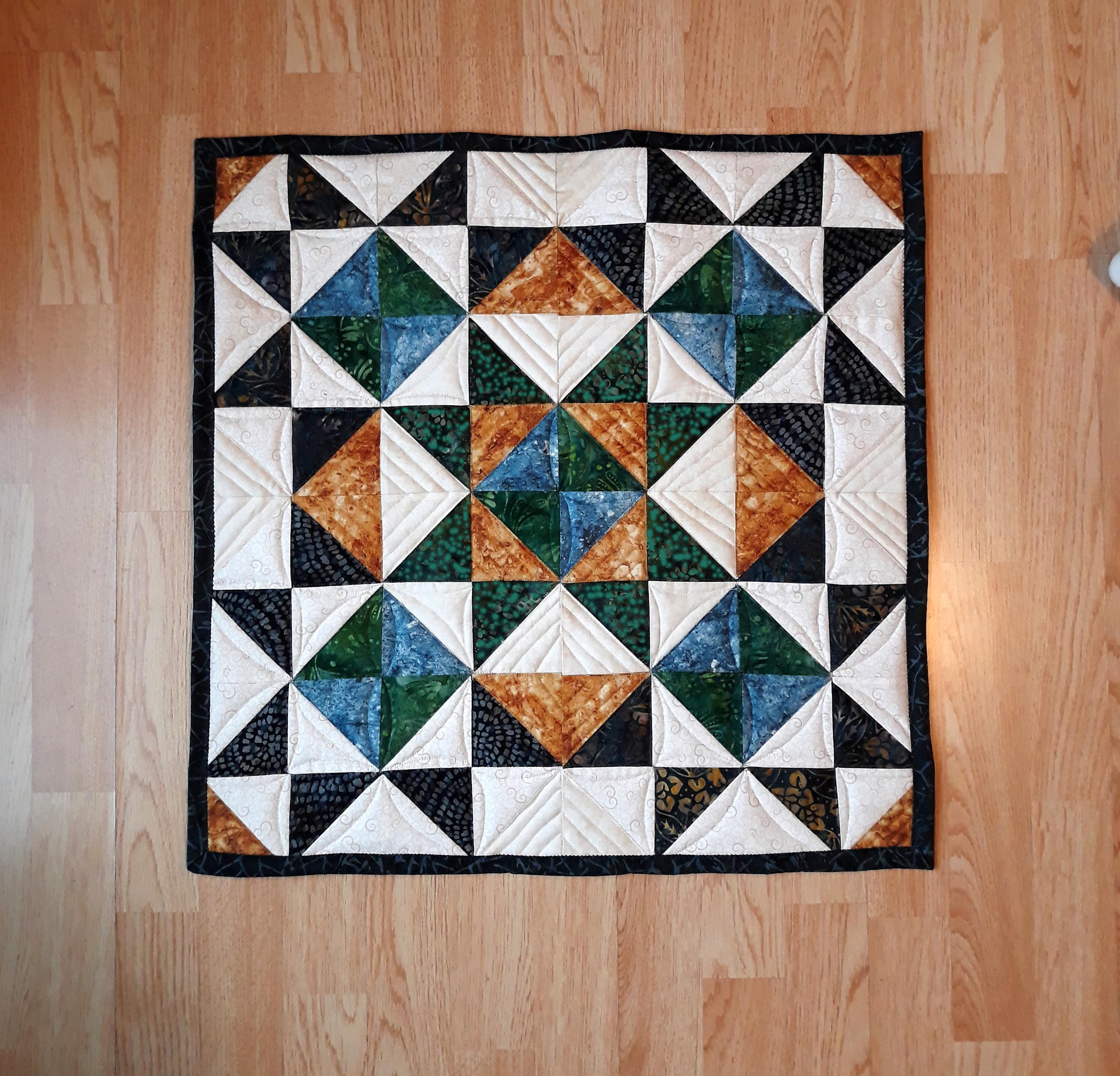 Star Clusters - Wall Hanging or Quilted Table Topper PDF Pattern, Pieced Star Blocks, Easy Star Table Topper Pattern