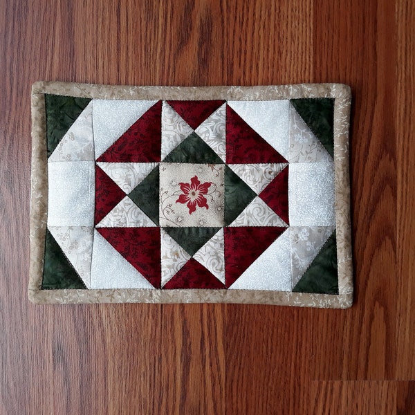 Ohio Star Remix - Quilted Mug Rug PDF Pattern