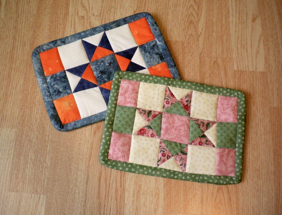 Ohio Star - Quilted Mug Rug Pattern, Ohio Star Blocks
