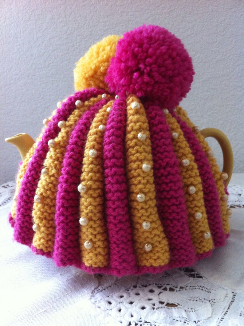 Battenburg Cake Tea Cozy British Tea Cozy Pink and Yellow Etsy