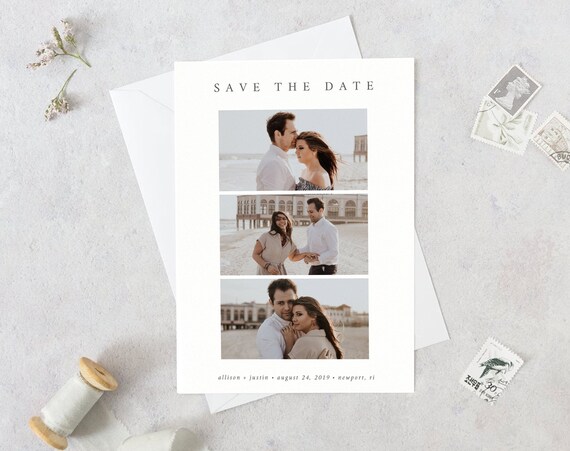 Templett Download Staples Walmart Sized for Walgreen/'s 4 x 8 in Minimalist Printable Save the Date Card