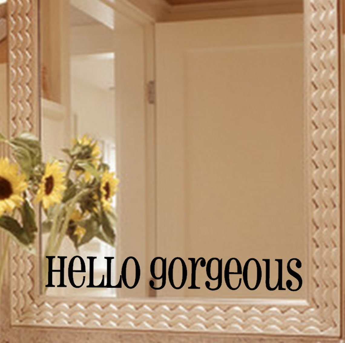 Hello Mirror Decal Sticker / Mirror Decal Sticker / Etsy