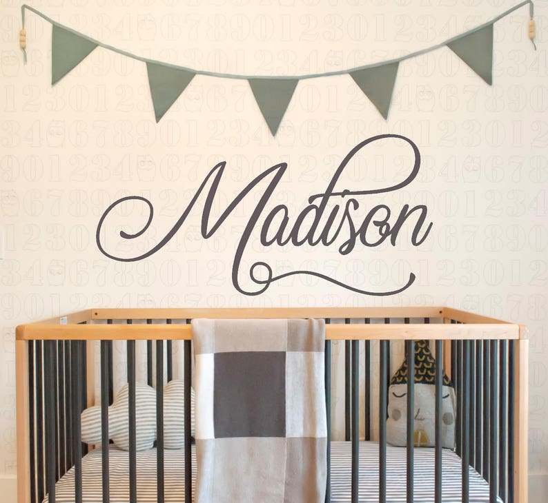 Personalized Name Wall Decal Nursery Name Decal Baby Room Etsy