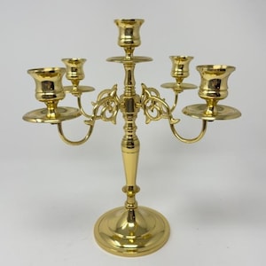 Vintage Baldwin Brass Candelabra - 5 Candle Holder - 11” Tall