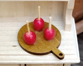 1:12 scale Dollhouse Halloween Candy Apples, Tiny sweet treats for trick or treaters Or poisoned apples for tiny witches and goblins (#8)