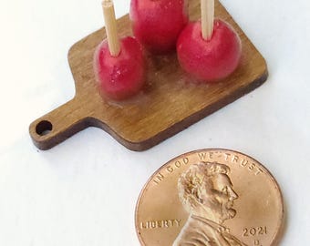 1:12 scale Dollhouse Halloween Candy Apples, Tiny sweet treats for trick or treaters Or poisoned apples for tiny witches and goblins (#9)