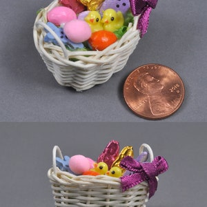 Tiny Miniature Easter Baskets 1:12 Scale, Dollhouse Easter Basket ...