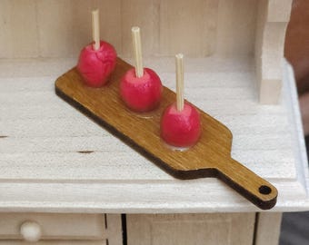 1:12 scale Dollhouse Halloween Candy Apples, Tiny sweet treats for trick or treaters Or poisoned apples for tiny witches and goblins (#7)