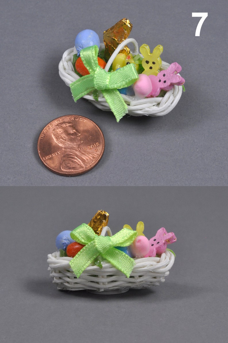 Tiny Miniature Easter Baskets 1:12 Scale, Dollhouse Easter Basket ...