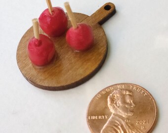 1:12 scale Dollhouse Halloween Candy Apples, Tiny sweet treats for trick or treatersOr poisoned apples for little witches and goblins (#3)