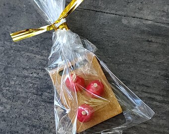 Dollhouse Halloween Candy Apples, 1:12 scale,Tiny sweet treats for trick or treaters Or poisoned apples for tiny witches and goblins (#13)