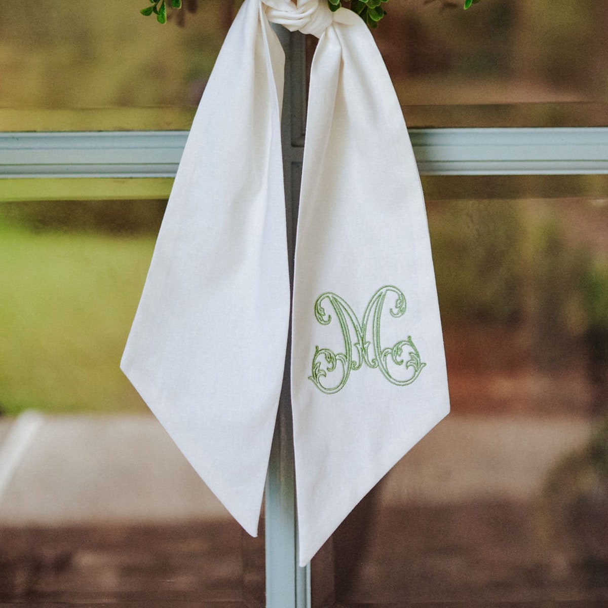 Monogram Wreath Sash