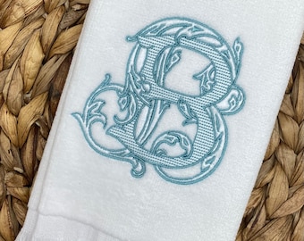 Monogrammed Fingertip Towel: Vintage Vine Personalized Hand Towel