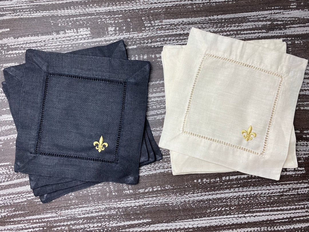 Fleur de lis Cocktail Napkin Set