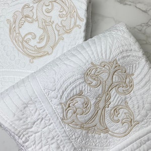 Monogram Baby Quilt: Personalized Heirloom Christening Gift
