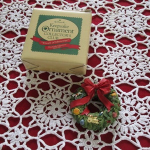Club &quot;Wreath of Memories&quot; ornamento 1987 hallmark Keepsake Collector