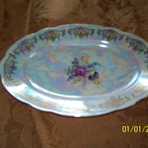Hand Painted Opalescent Serving Platter