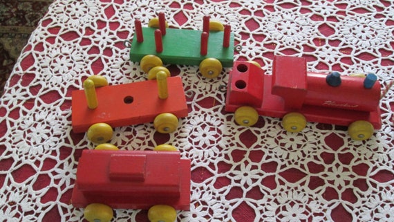 playskool wooden train set