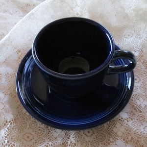 Vintage Cobalt Blue Fiesta Ware Cup & Saucer
