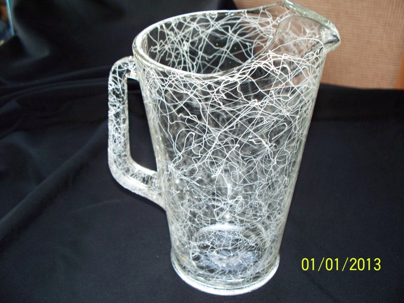 Vintage 2 Quart Confetti Glass Pitcher Etsy