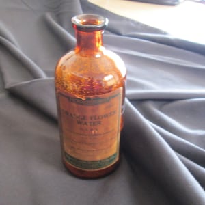 Burrough Bros. Mfg. Co Orange Flower Water Syrup Bottle