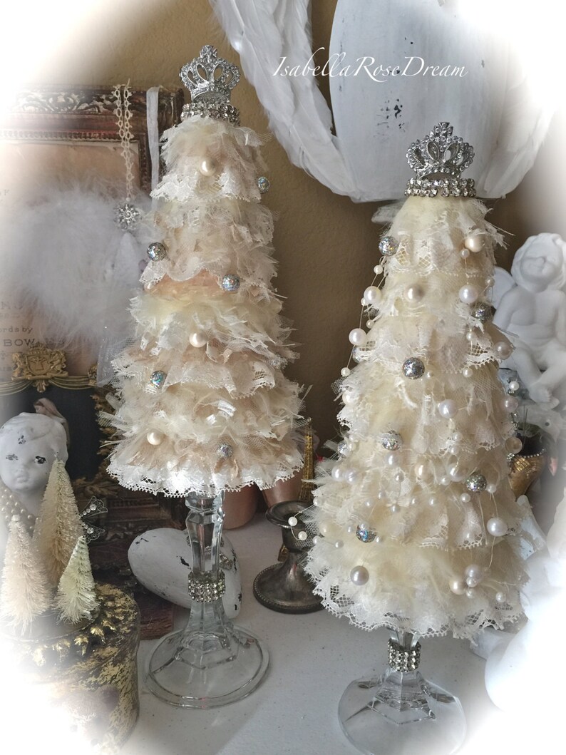 Christmas tree shabby chic tree Christmas decor Christmas Etsy