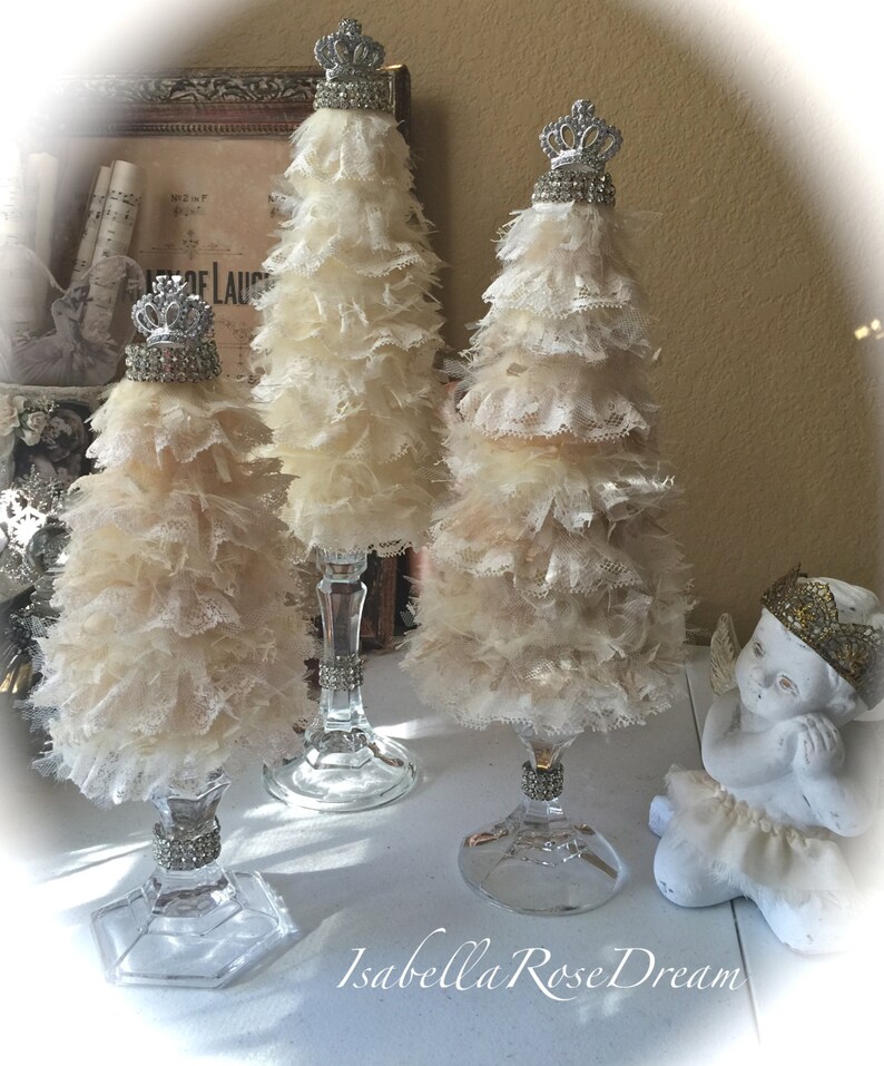 Christmas tree shabby chic tree Christmas decor Christmas Etsy
