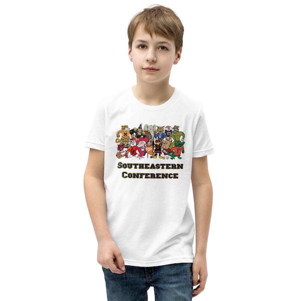 Southeastern Conference Youth Short Sleeve T-Shirt, SEC Youth Shirt, SEC Children Shirt, College Mascot, Vintage SEC, College Football