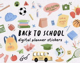 Back To School Digital Planner Stickers | GoodNotes