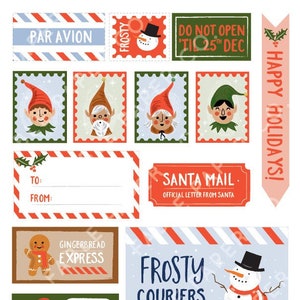 Santa Postal Stamp, Santa Stamp, Santa Mail Stamp, Santa Postal Mark Stamp,  North Pole Stamp, Santa Claus Rubber Stamp, SXMAS105 