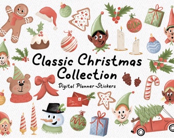 Classic Christmas Collection | Digital Planner Stickers | GoodNotes