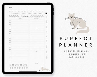 Purfect Digital Planner for Cat Lovers | Undated Minimal | GoodNotes