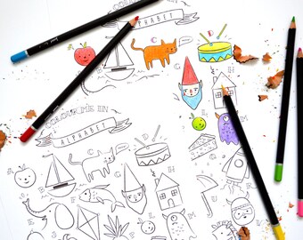 Print  & Colour Me In Alphabet