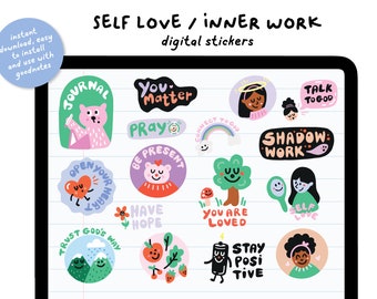 Self Love / Inner Work Digital Planner Stickers | GoodNotes