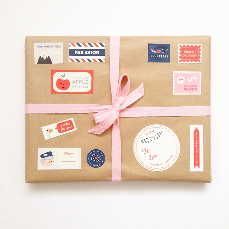 Valentine's Day Postage Stickers Etsy