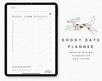 Doggy Days Digital Planner for Dog Lovers | Undated Minimal | GoodNotes