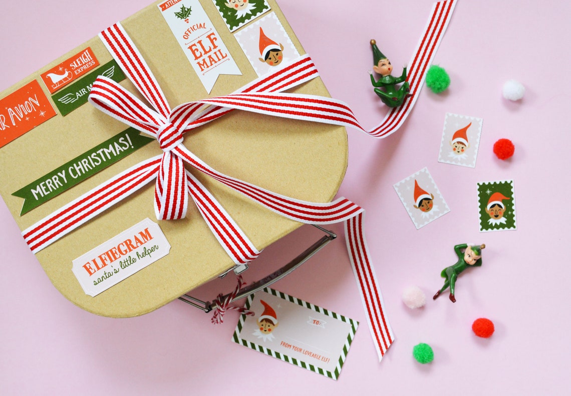Elf Kerst Postzegels & Postzegels Etsy Nederland