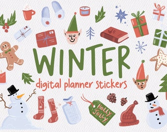 Winter Christmas Digital Planner Stickers | GoodNotes
