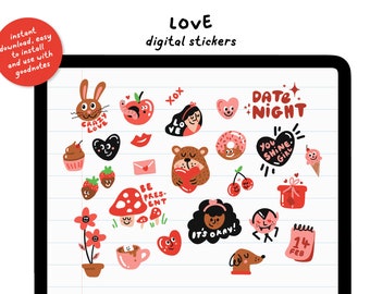 Love / Valentines Day Digital Planner Stickers | GoodNotes