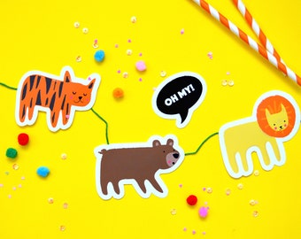Lion Tiger Bear Garland | Downloadable File | DIY