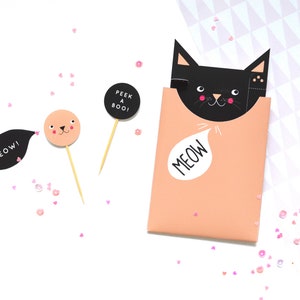 Black Kitty Gift Tag Downloadable File DIY image 2