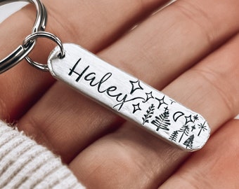 Customized Tree Keychain, Nature Themed Gift