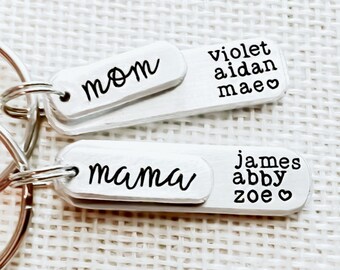 Kids Name Keychain, Special Mama Gift, Personalized Mother's Day Jewelry