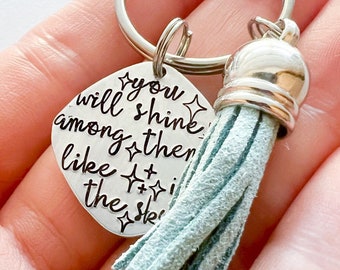 Bible Verse Keychain, Scripture Quote Keyring, Faith Gift