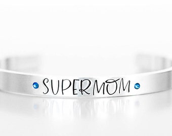 Super Mom Gift, Gemstone Swarovski Bracelet