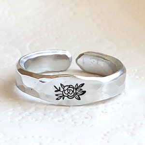 Flower Ring, Christmas Gift For Wife, Dainty Jewelry, Adjustable Rings