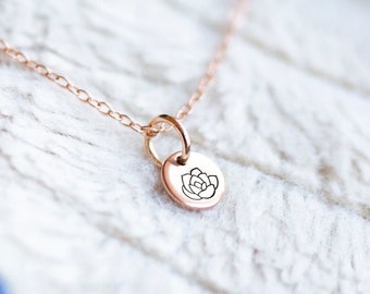 Lotus Flower Necklace, Minimalist Zen Jewelry, Namaste Gift